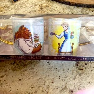 Set of beauty and beast mugs